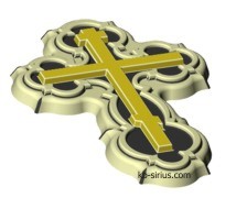 Крест православный на поверхности служебной церковной свечи