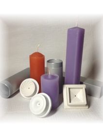 Пластиковые одноместные формы для изготовления декоративных свечей.
