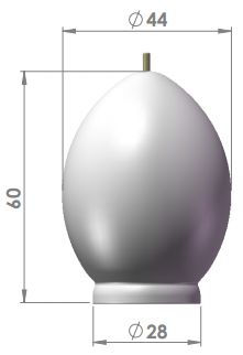 Размеры свечи - Гладкое яйцо 60
