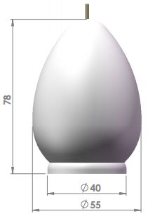 Размеры свечи - Гладкое яйцо 90