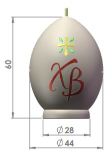 Размеры свечи - Яйцо с рельефом ХВ-001