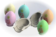 Пластиковые одноместные формы для свечей в виде пасхальных яиц