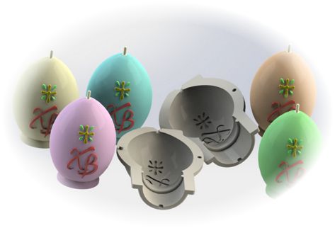 Формы для свечей - Яйцо с рельефом ХВ-001